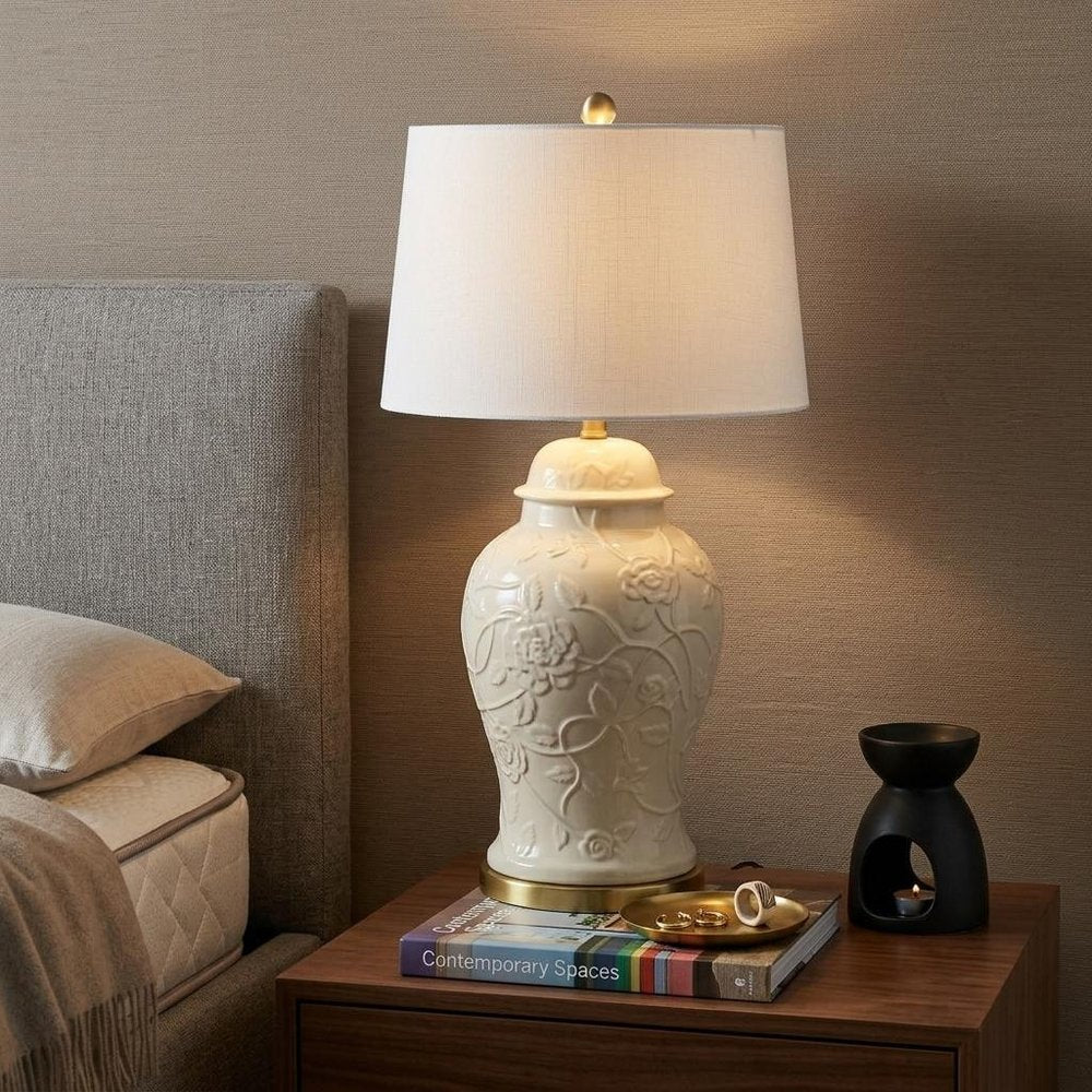 30" Gold Novelty Table Lamp With Empire Shade