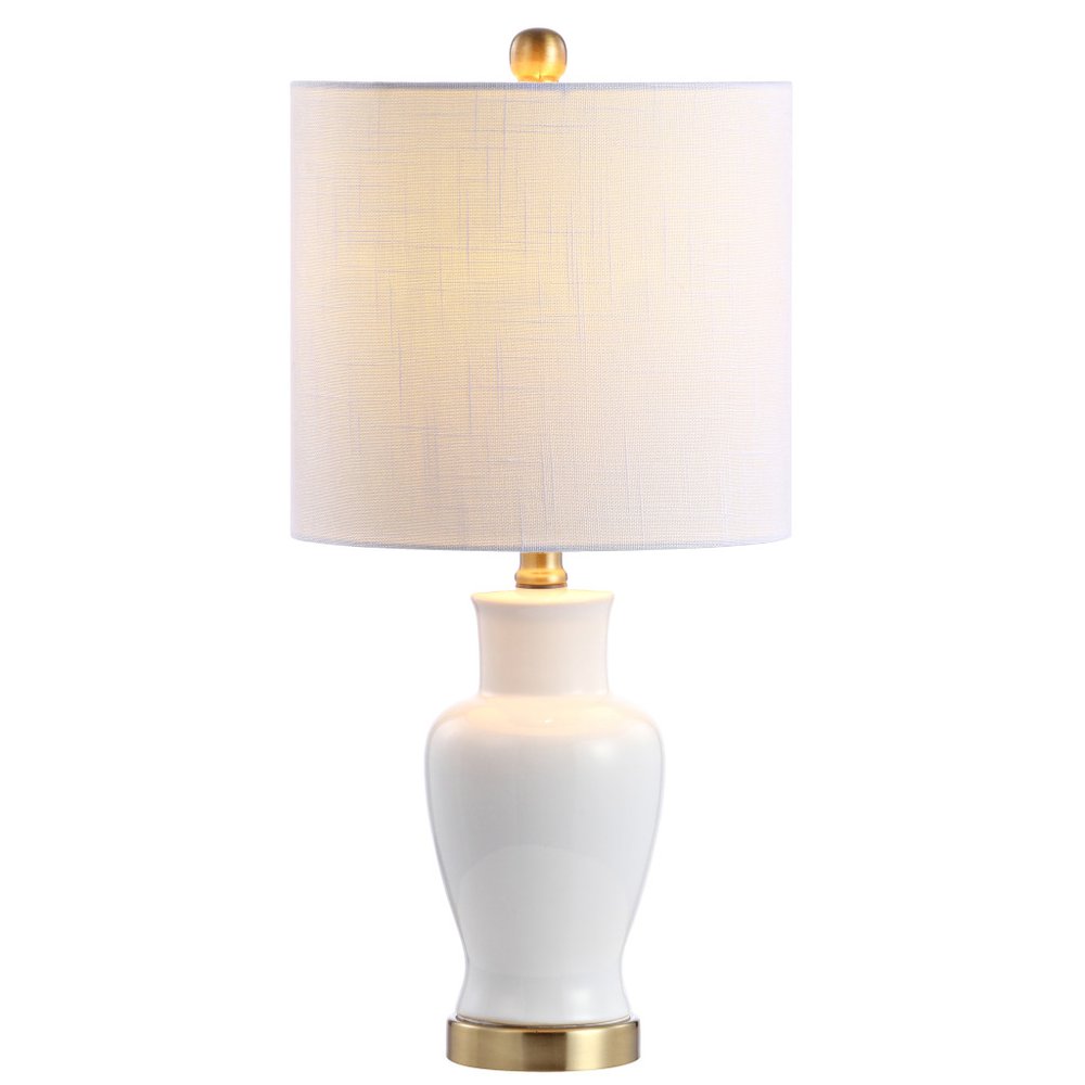 21" Gold Urn Table Lamp With Drum Shade