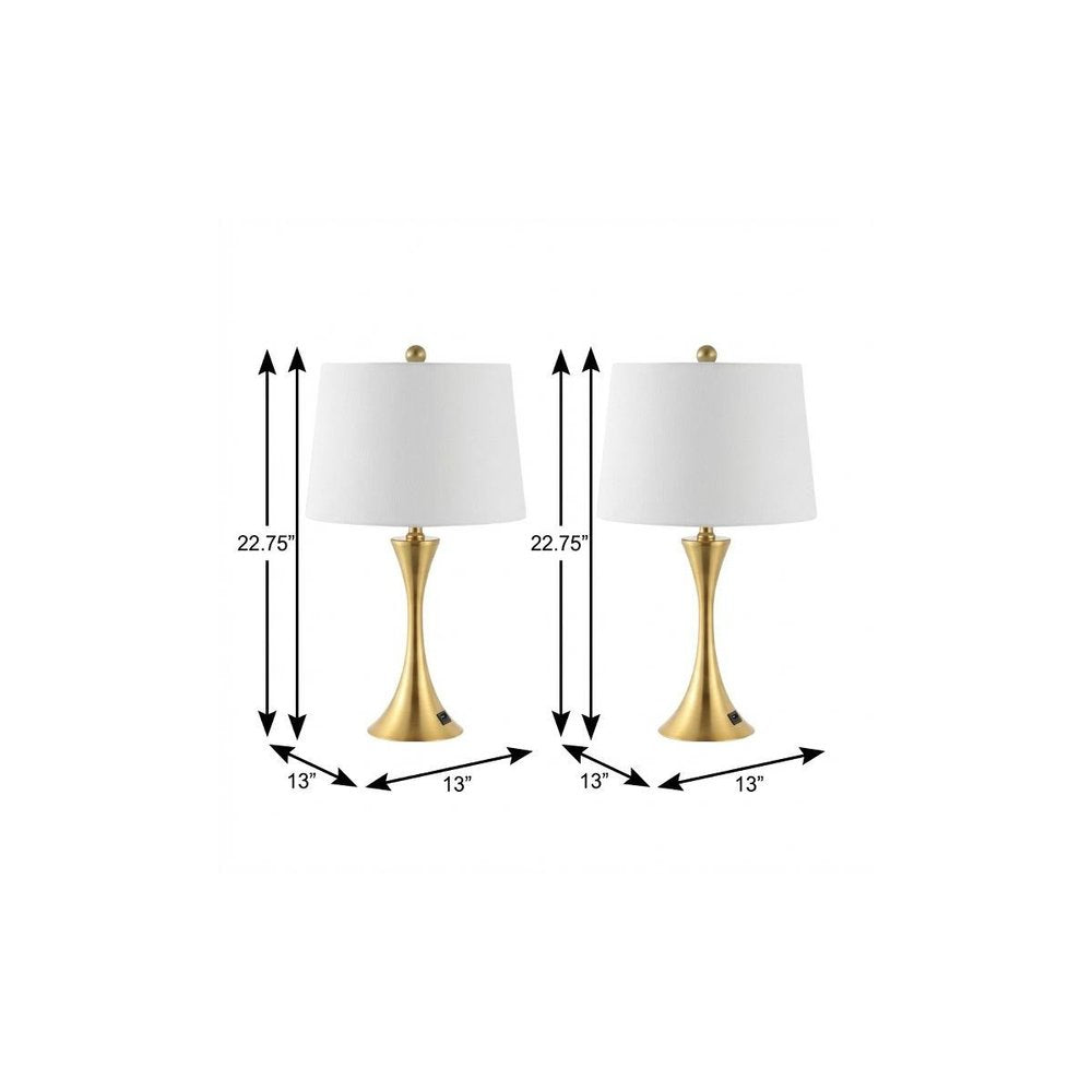 Set of Two 23" Clear Novelty Table Lamps With Empire Shades