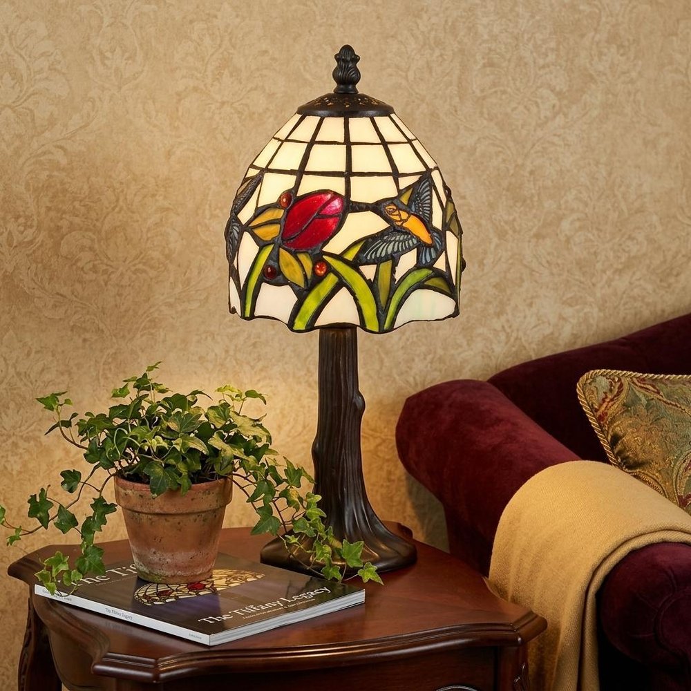 12" Bronze Birds Novelty Tiffany Lamp With Bell Shade
