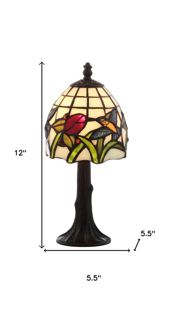 12" Bronze Birds Novelty Tiffany Lamp With Bell Shade