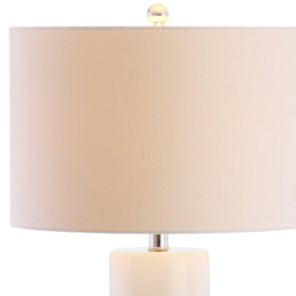 32" Silver Novelty Table Lamp With Drum Shade