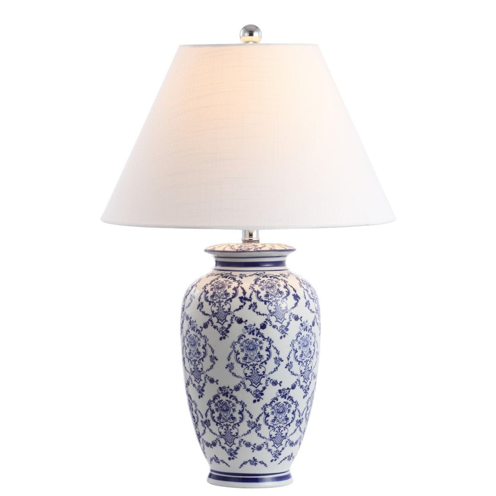 26" White Novelty Table Lamp With Globe Shade