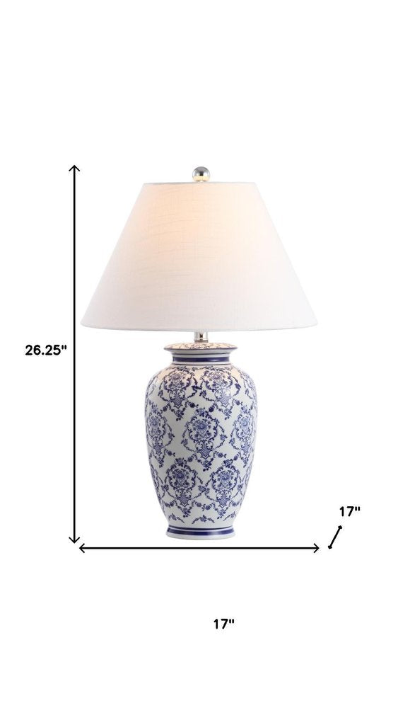 26" White Novelty Table Lamp With Globe Shade