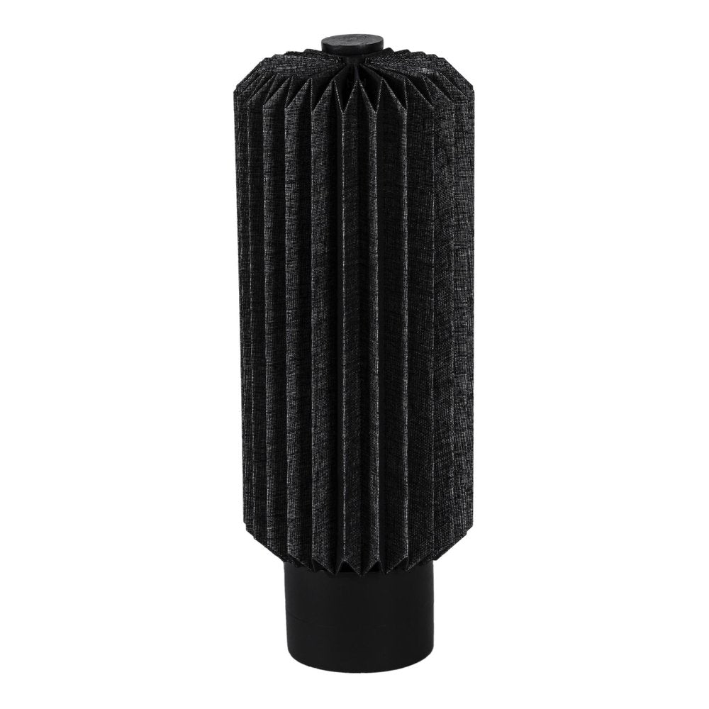 16" Black Geometric Table Lamp With Cylinder Shade
