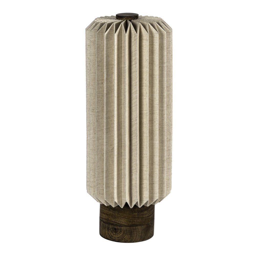 16" Natural Geometric Bedside Lamp With Cylinder Shade