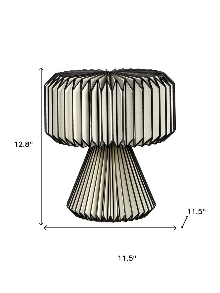 13" Clear Geometric Table Lamp With Cylinder Shade