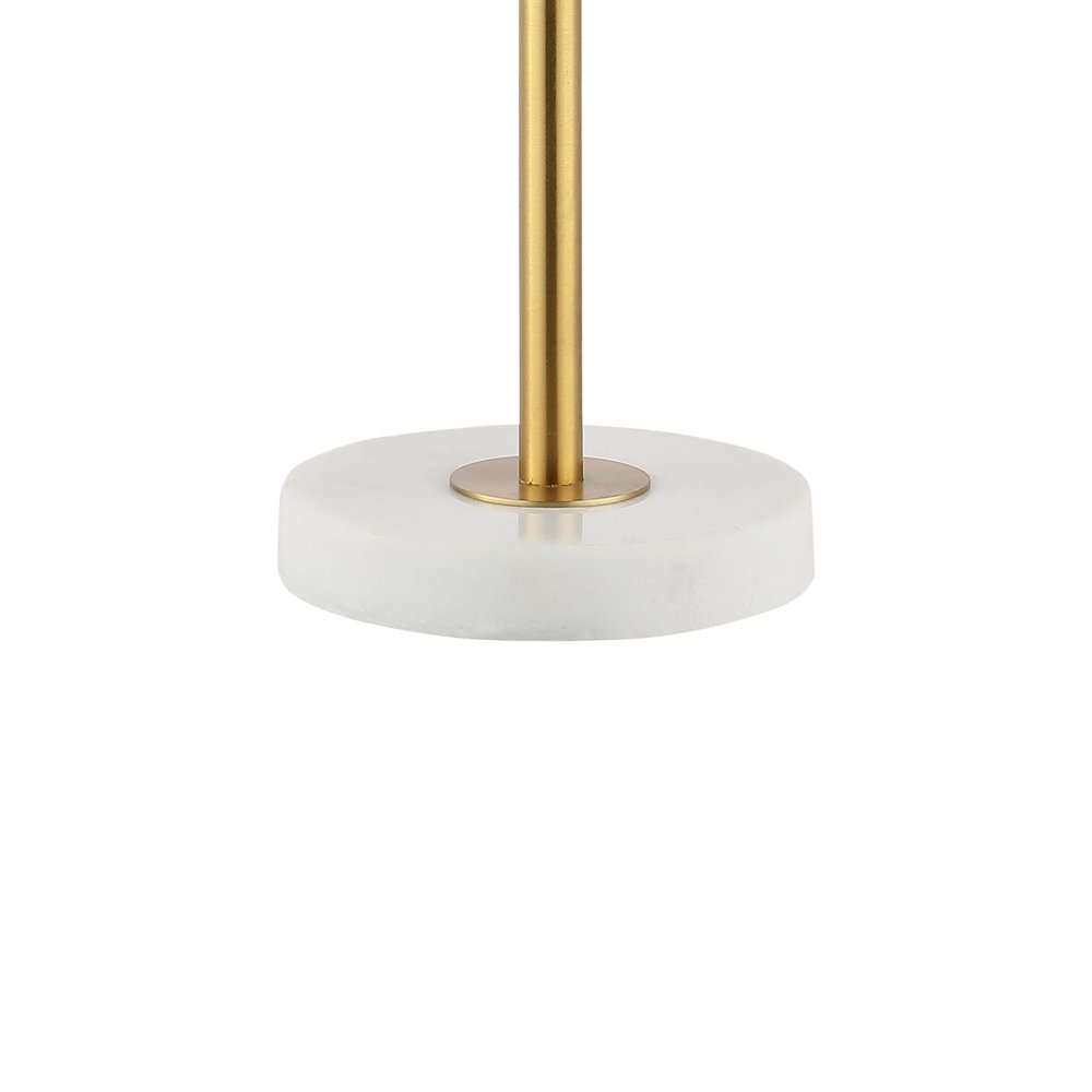 28" White Table Lamp With Globe Shade