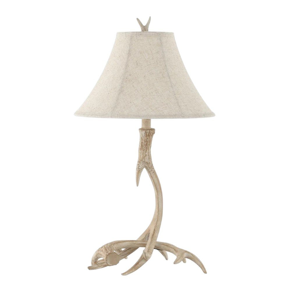 28" Beige Antlers Table Lamp With Bell Shade