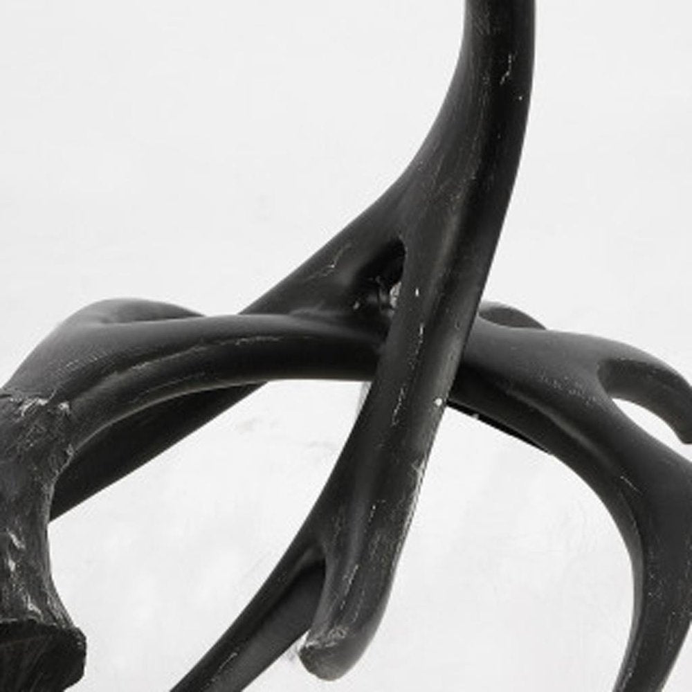 28" Black Antlers Table Lamp With Bell Shade
