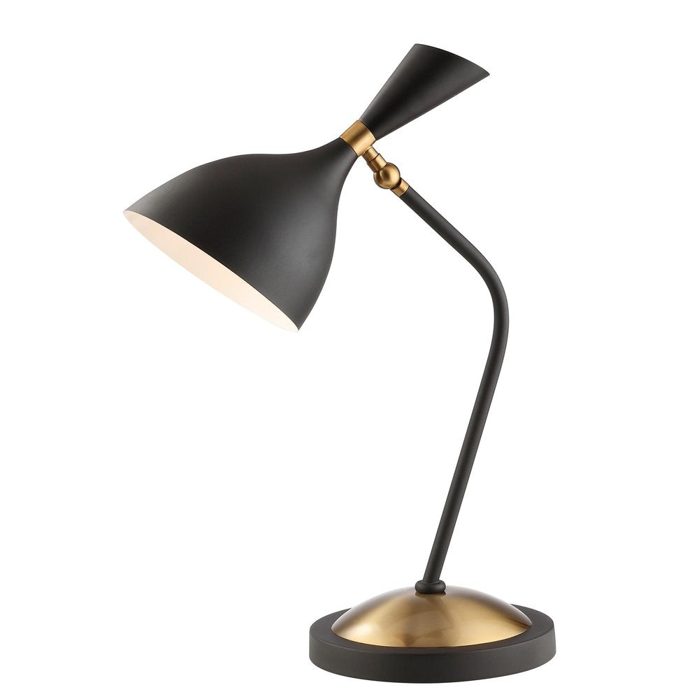 22" Black Table Lamp With Bell Shade
