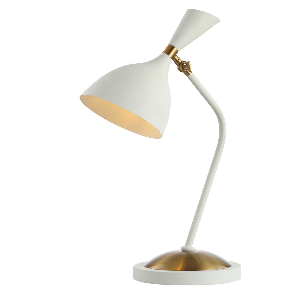 22" White Table Lamp With Bell Shade