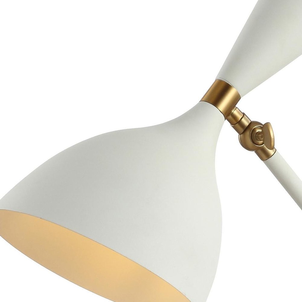 22" White Table Lamp With Bell Shade
