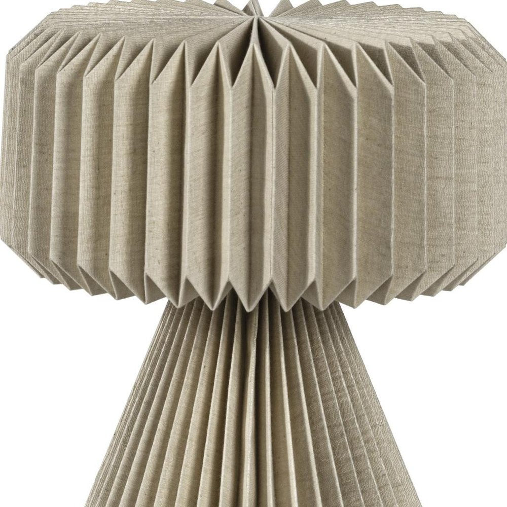 13" Natural Geometric Bedside Lamp With Cylinder Shade
