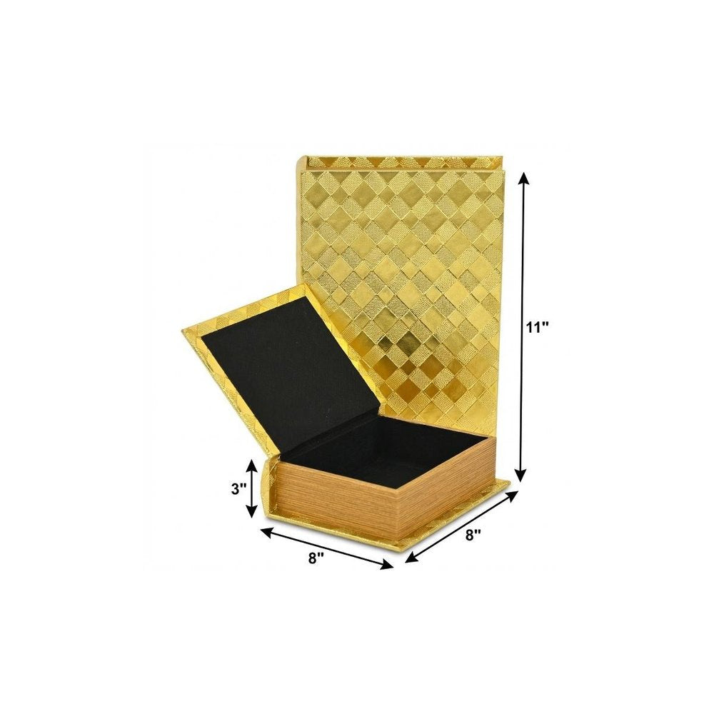 11" Gold Hand Painted Decorative Book