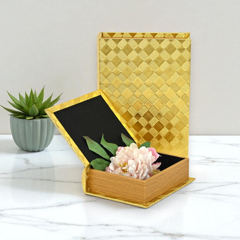 11" Gold Hand Painted Decorative Book