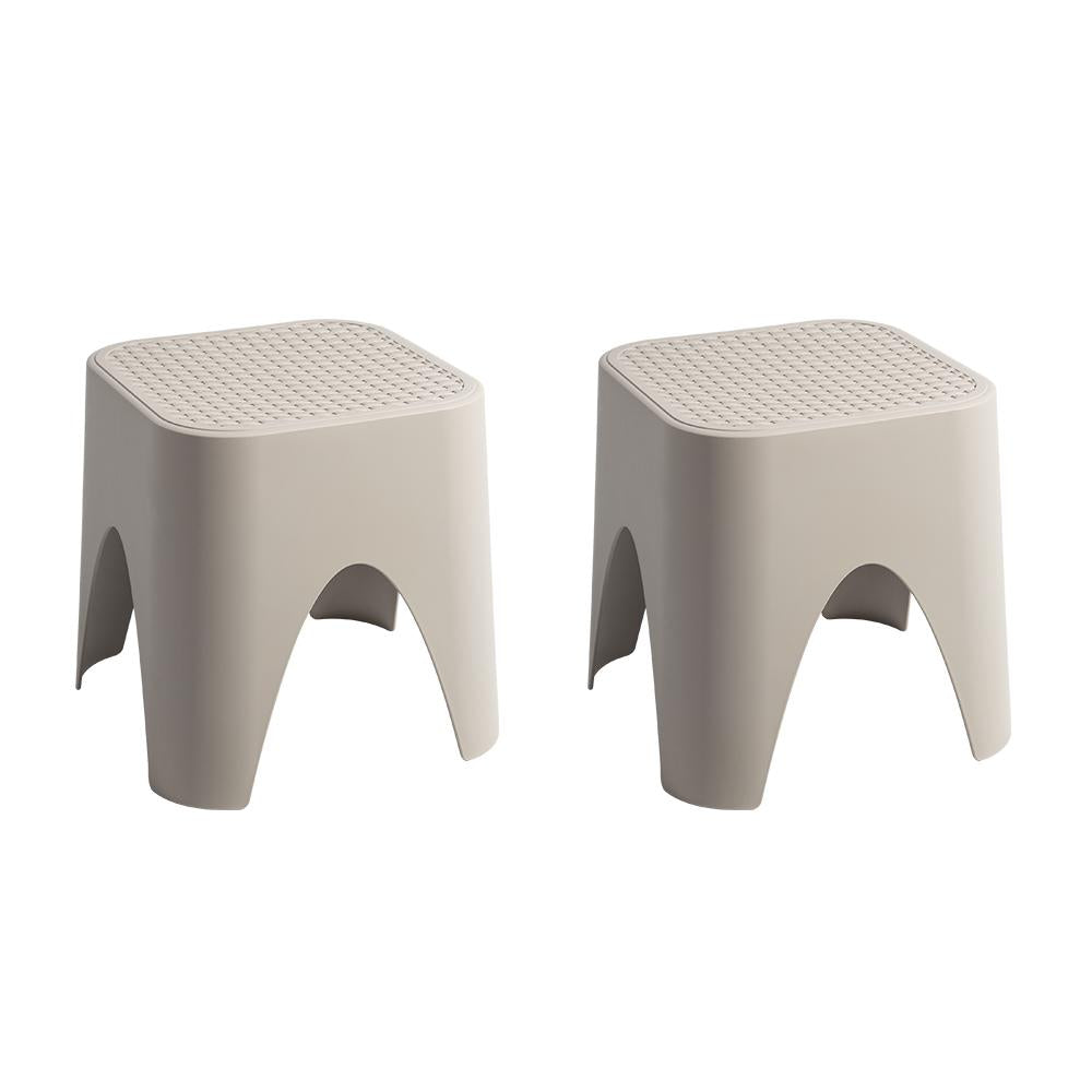 15" Plastic Outdoor Footstool Ottoman