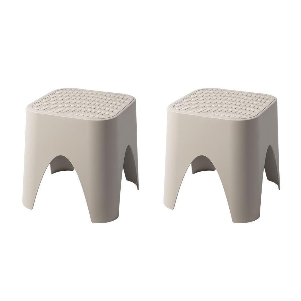 15" Plastic Outdoor Footstool Ottoman