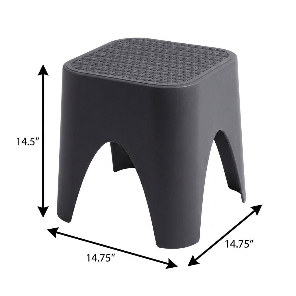 15" Plastic Outdoor Footstool Ottoman