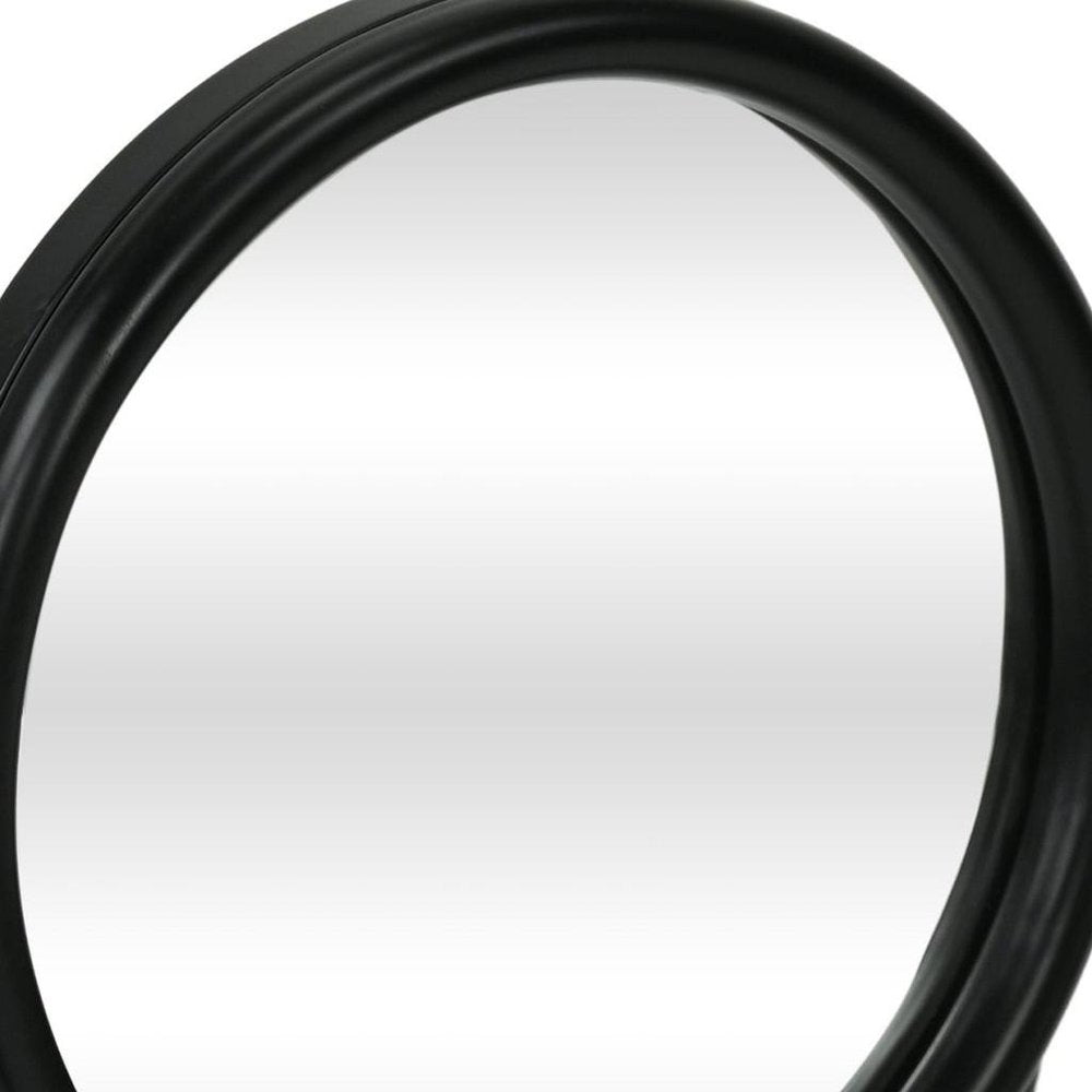 10" Black Metal Round Framed Adjustable Makeup Shaving Tabletop Mirror