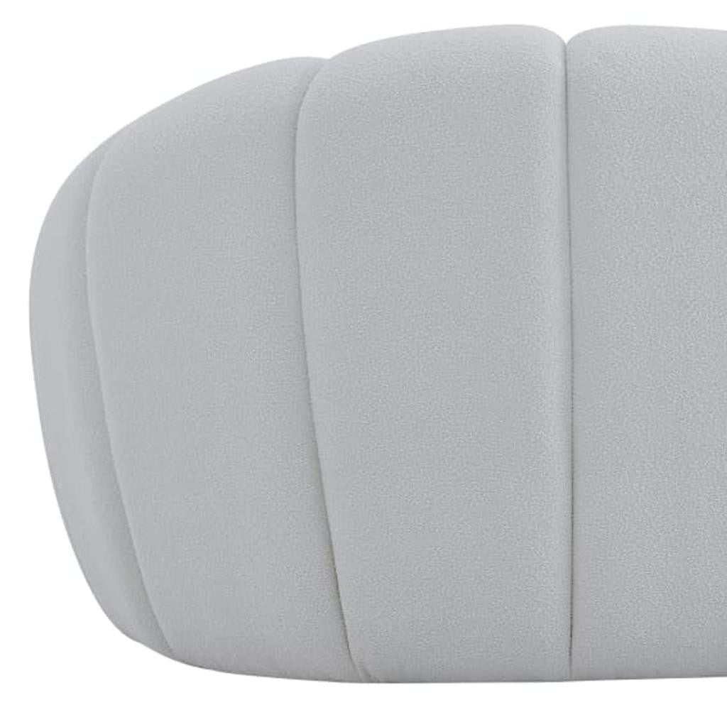 49" White Tufted Boucle Curved Lounge Chair