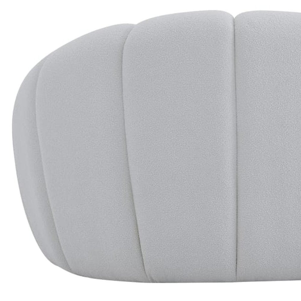 49" White Tufted Boucle Curved Lounge Chair