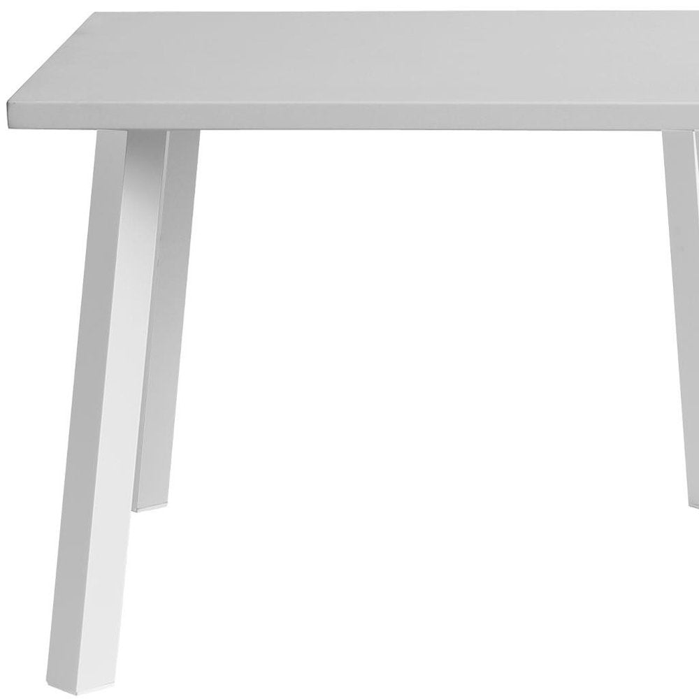 39" White Aluminum Square Outdoor Dining Table