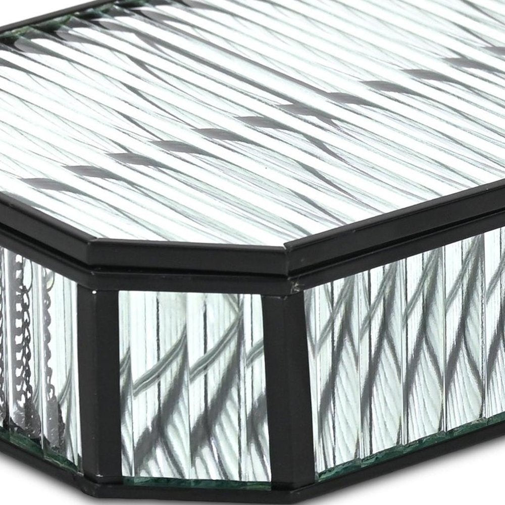 2" Black Glass Hand Painted Decorative Box