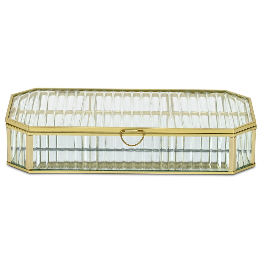 2" Gold Glass Hand Painted Decorative Box