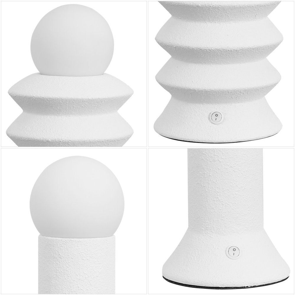 Set of Two 13" Clear Geometric Table Lamps With Globe Shades