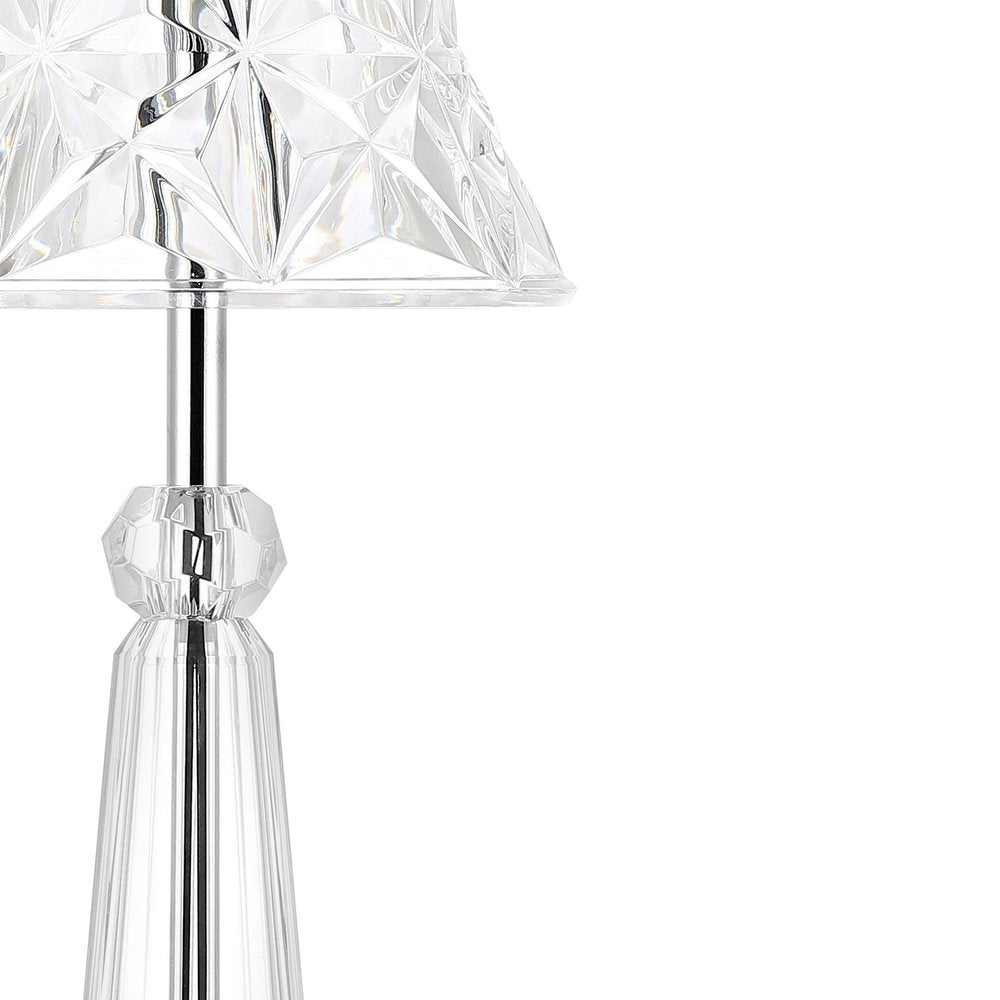 12" Silver Novelty USB Table Lamp With Empire Shade