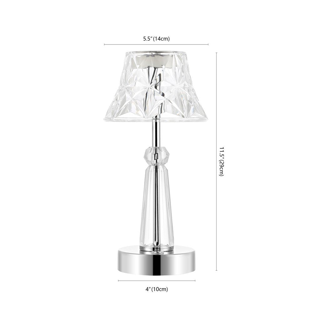 12" Silver Novelty USB Table Lamp With Empire Shade