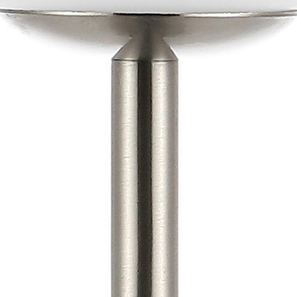 12" Nickel Novelty USB Table Lamp With Globe Shade