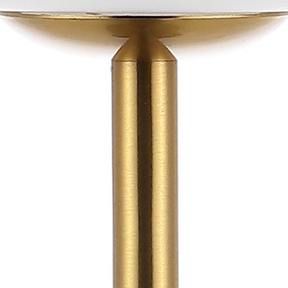 12" Gold USB Table Lamp With Globe Shade