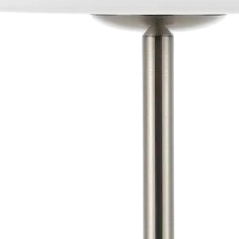 13" Nickel USB Table Lamp With Dome Shade