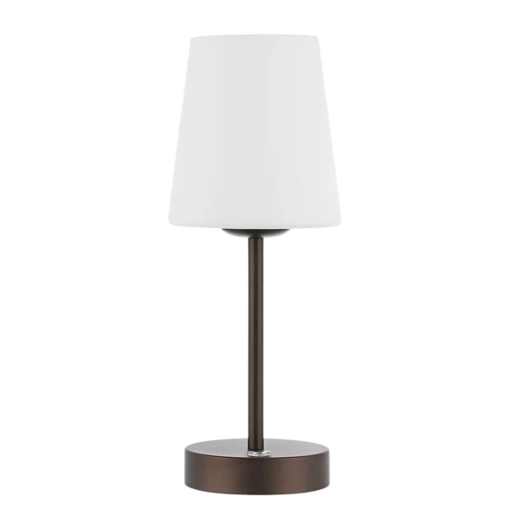 13" Antiqued Bronze USB Table Lamp With Empire Shade