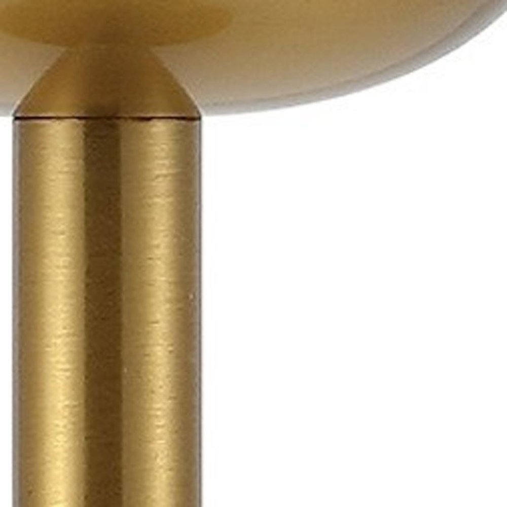 13" Gold USB Table Lamp With Empire Shade