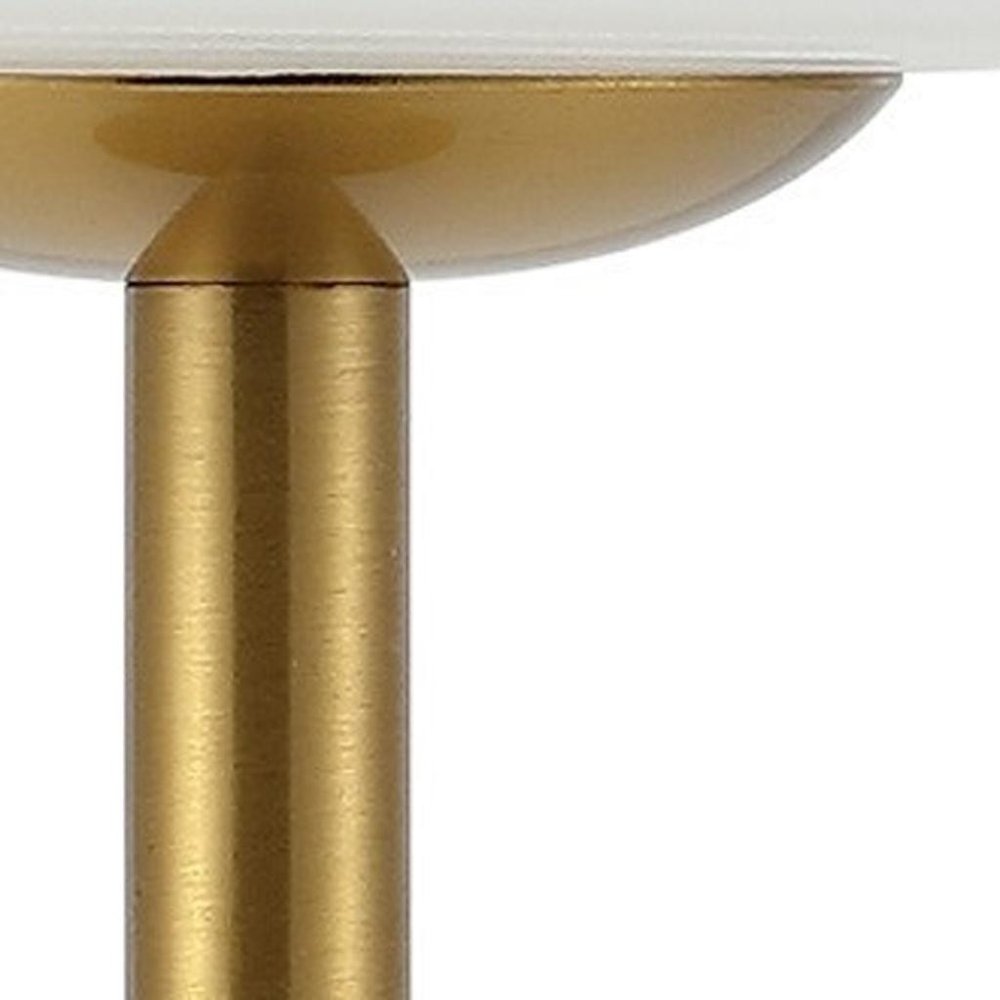 13" Gold USB Table Lamp With Empire Shade