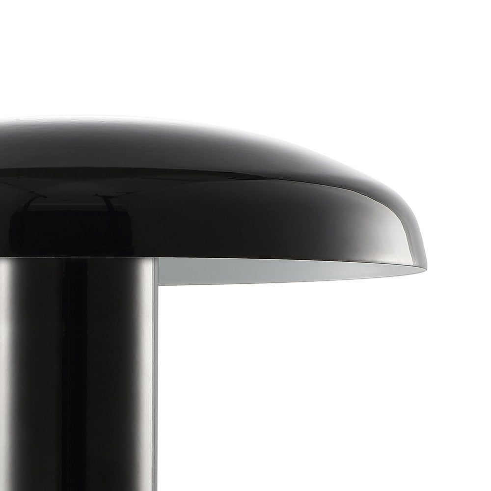 11" Black Novelty USB Table Lamp With Globe Shade