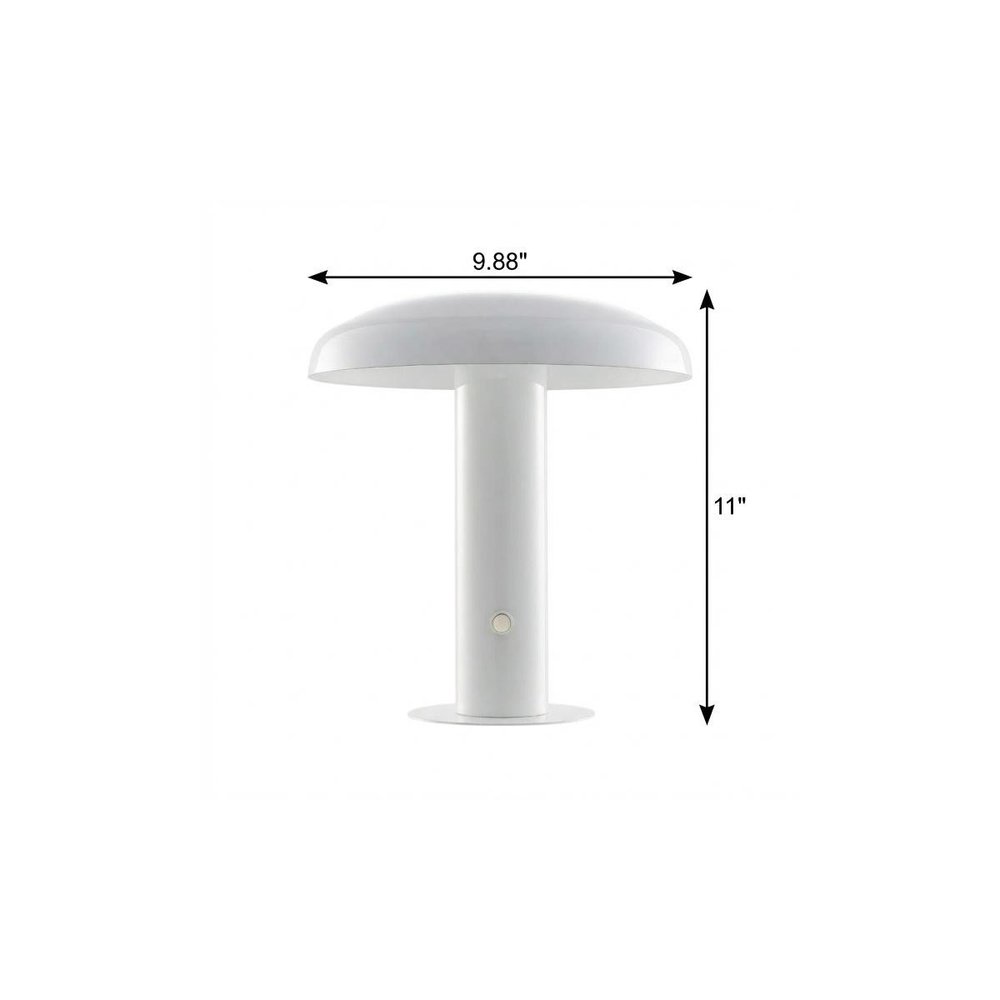 11" White Novelty USB Table Lamp With Globe Shade
