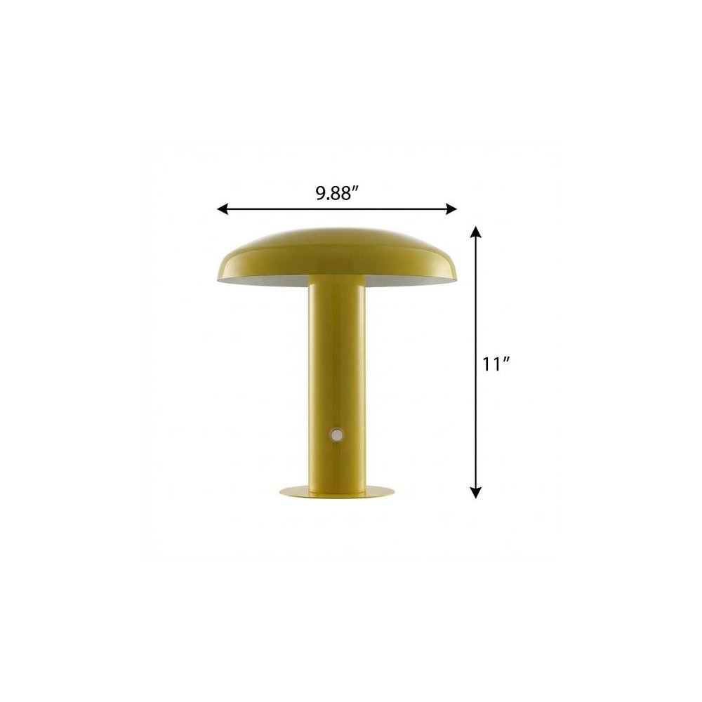11" Yellow Novelty USB Table Lamp With Globe Shade