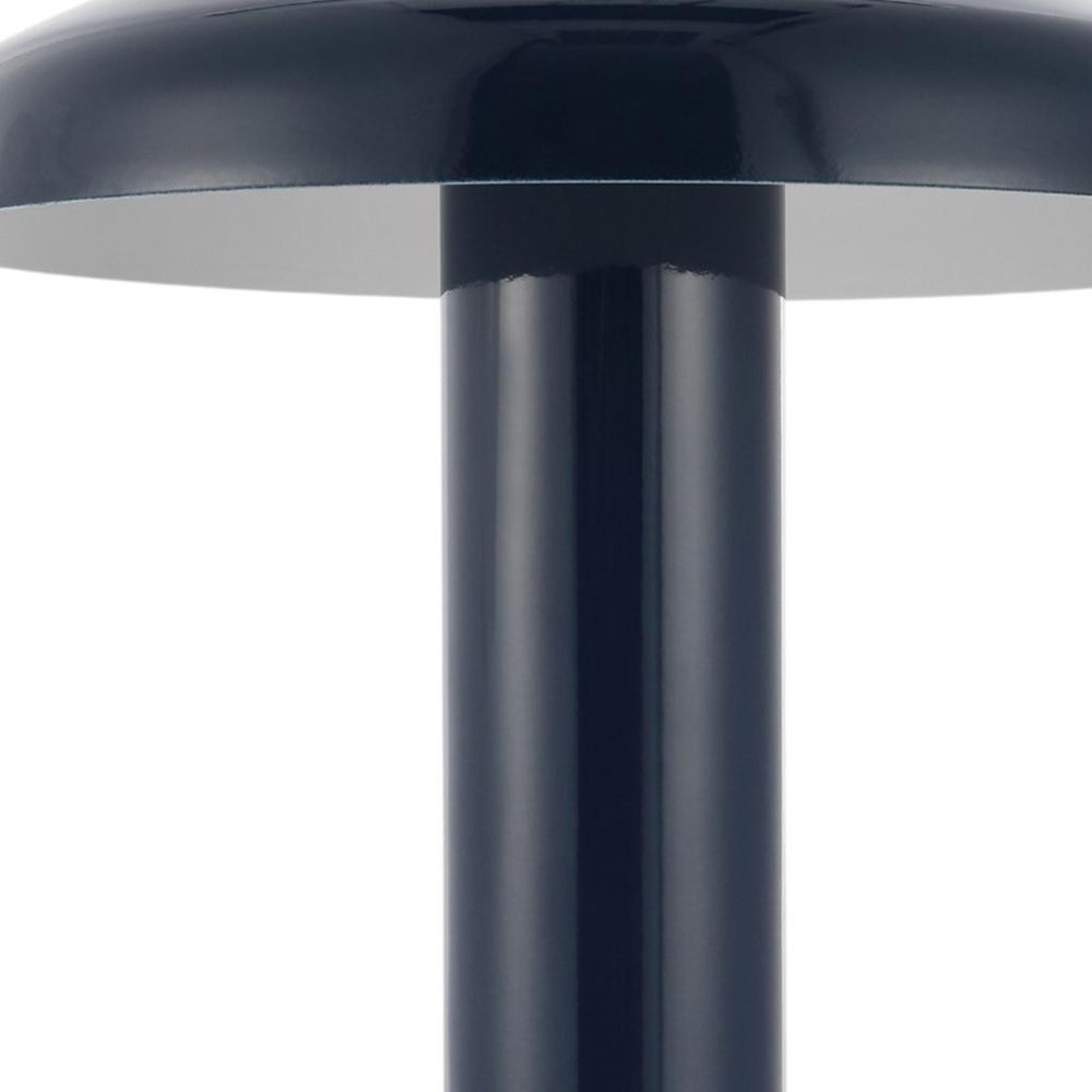 11" Blue Round USB Desk Lamp With Globe Shade
