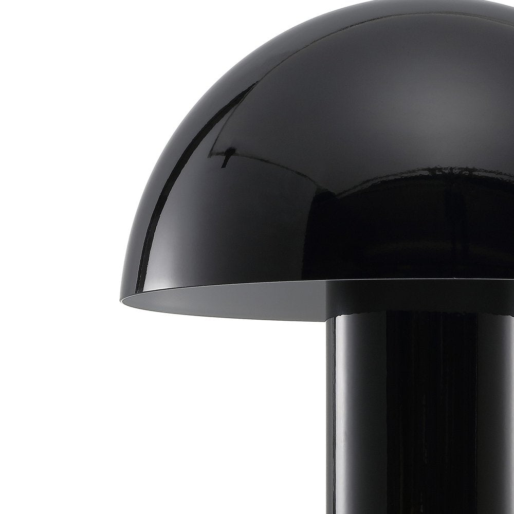 11" Black Novelty USB Table Lamp With Globe Shade