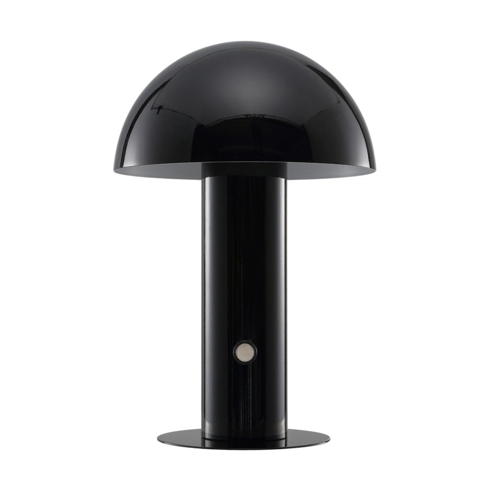 11" Black Novelty USB Table Lamp With Globe Shade