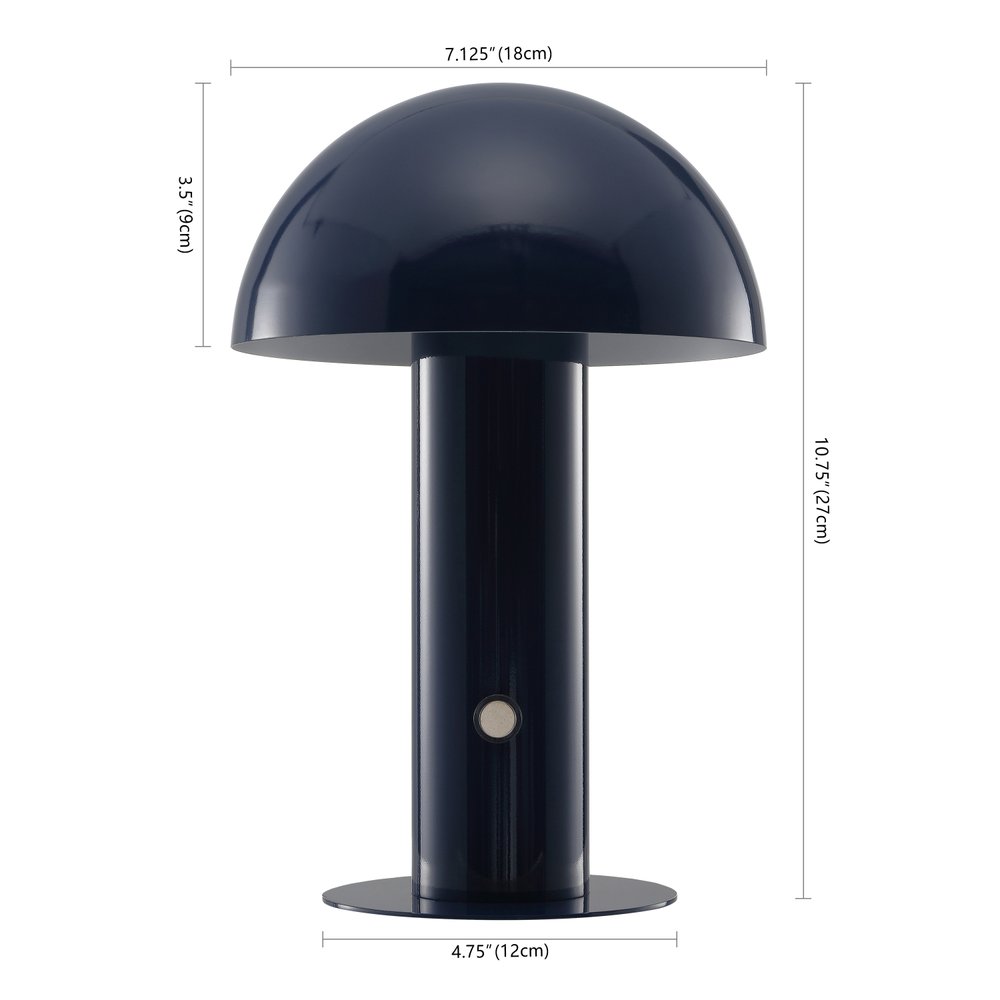 11" Blue Novelty USB Table Lamp With Globe Shade
