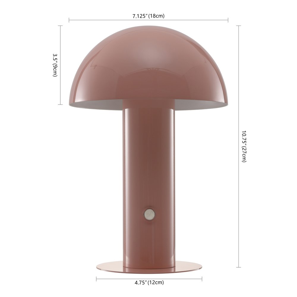 11" Pink Novelty USB Table Lamp With Globe Shade