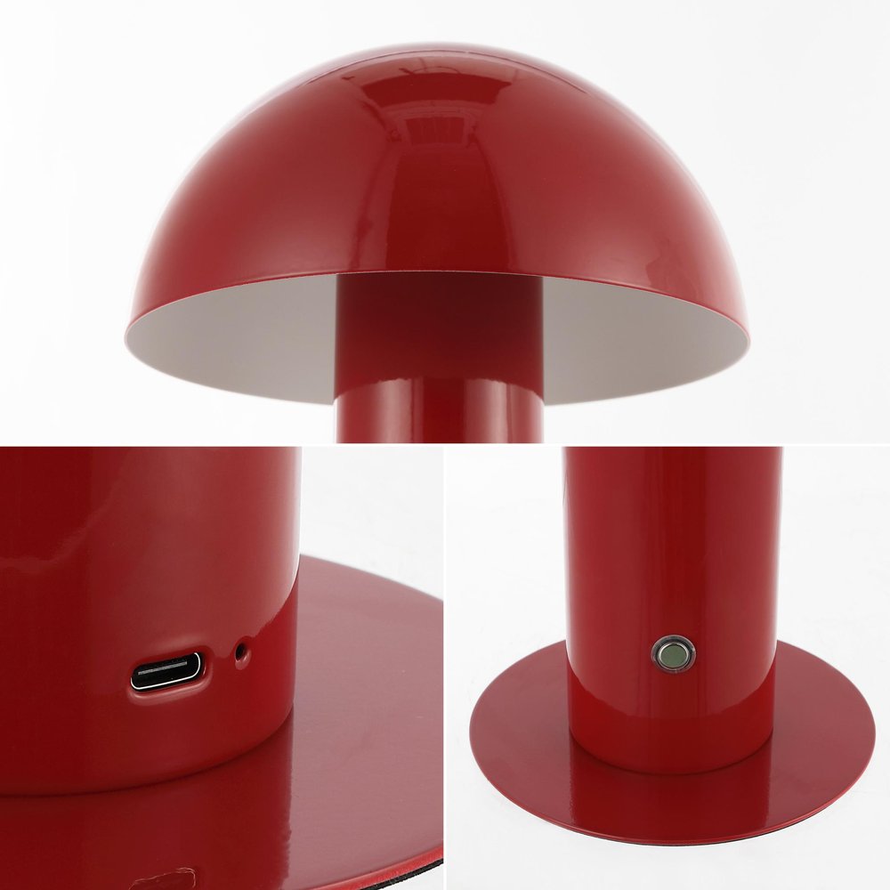 11" Red Novelty USB Table Lamp With Globe Shade