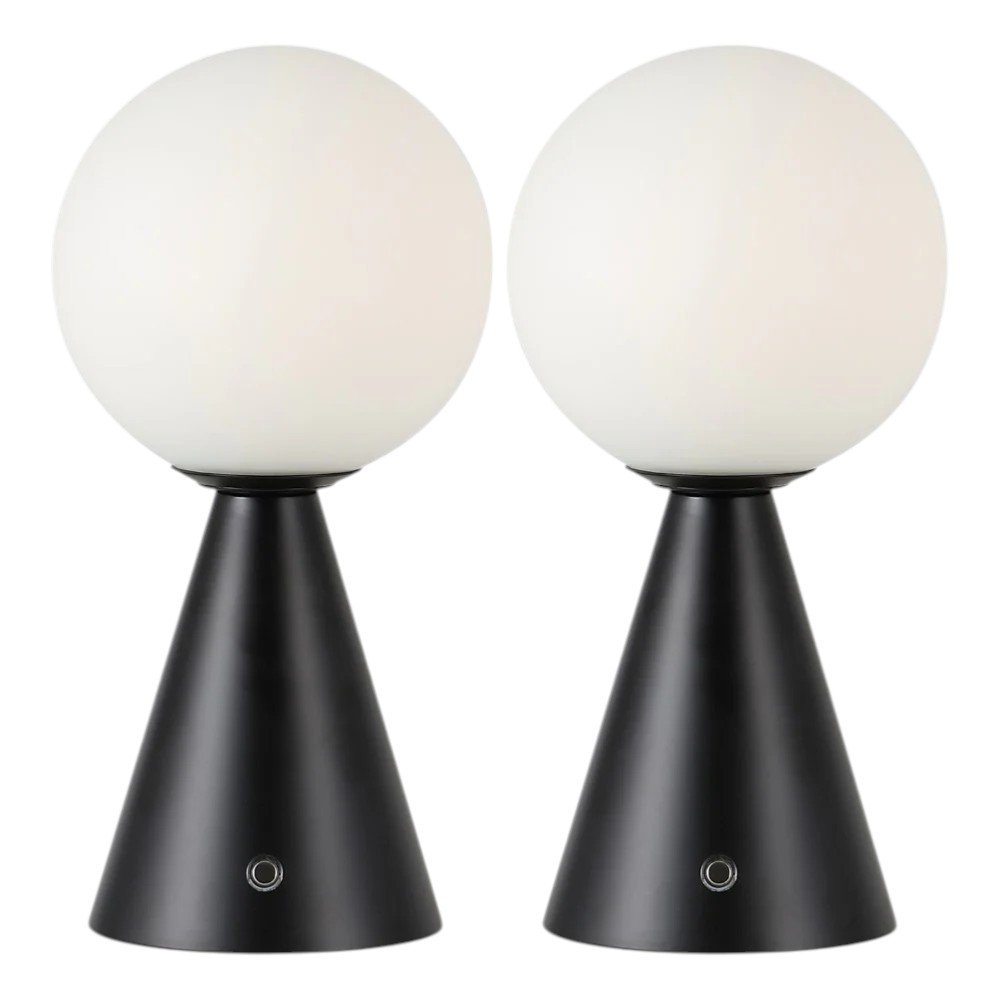 Set of Two 12" Clear Lighthouse USB Table Lamps