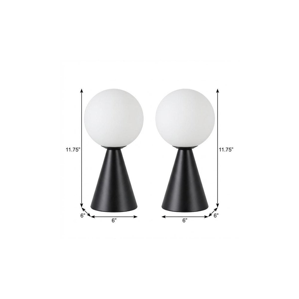 Set of Two 12" Clear Lighthouse USB Table Lamps