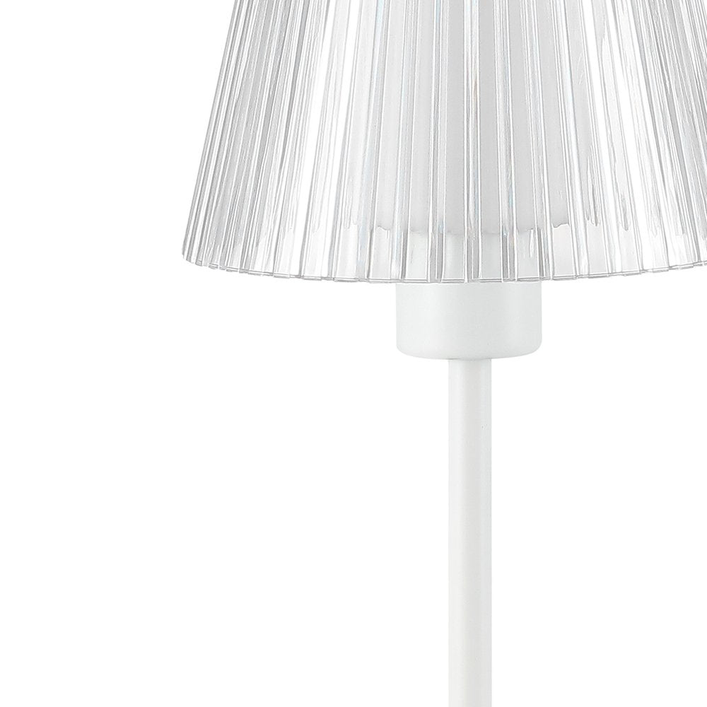 13" White USB Table Lamp With Empire Shade
